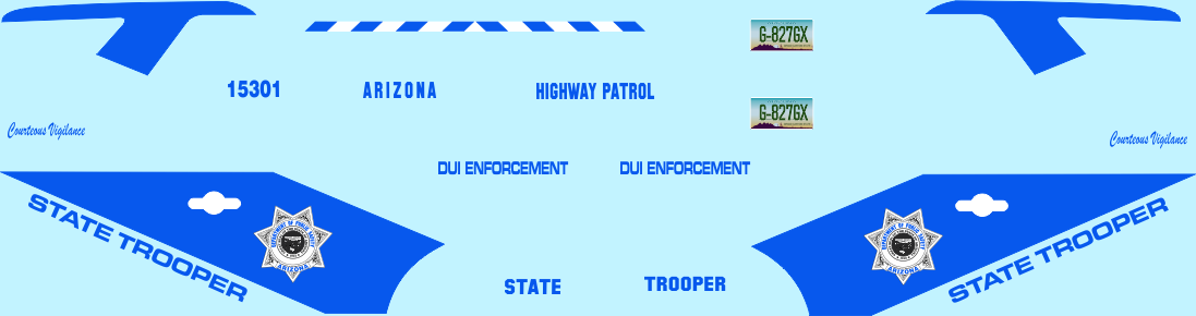 1/43 Arizona State Police waterslide decals (Blue DUI Prototype)