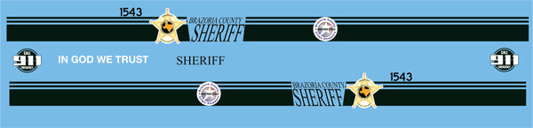 1/43 Brazoria County Texas Sheriff's Department Police waterslide decals