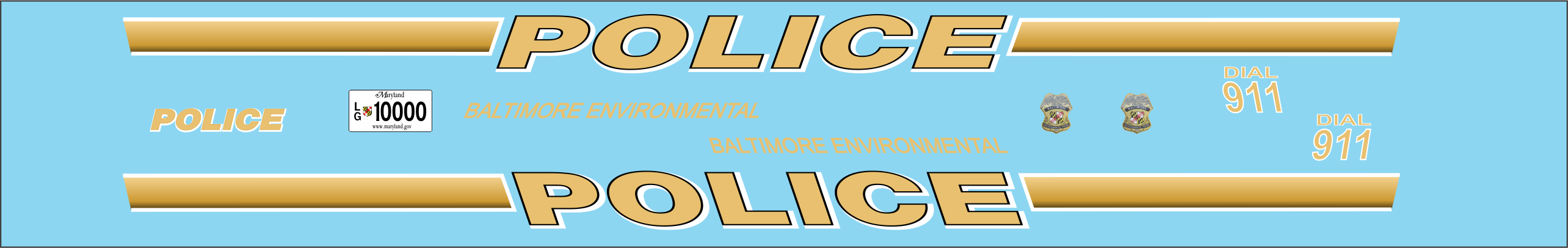Baltimore Environmental Police Department 1/43 waterslide decals