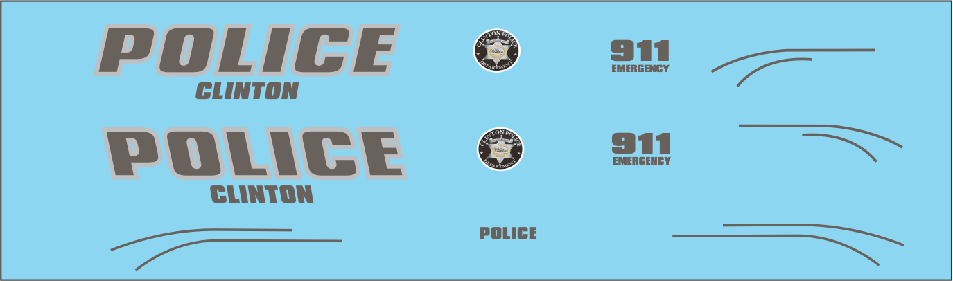 Clinton, Utah Police Department 1/24-1/25 waterslide decals