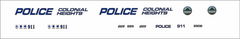 Colonial Heights, Virginia Police Department 1/43 waterslide decals