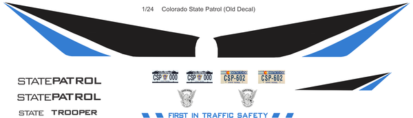 1/43 Colorado State Police waterslide decals (Older graphics)