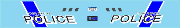 Coon Rapids, Minnesota Police Department 1/43 waterslide decals
