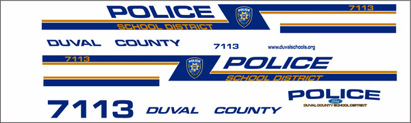 Duval County, Florida School District Police Department 1/24-1/25 waterslide decals