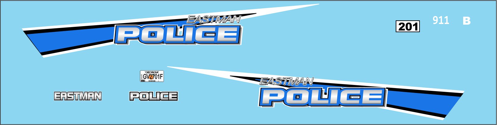 Eastman, Georgia Police Department 1/43 waterslide decals