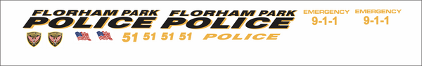 Florham Park, New Jersey Police Department 1/24-1/25 waterslide decals