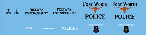 1/24 Fort Worth, TX PD Police waterslide decals