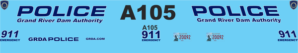 1/43 Grand River Dam Authority Police Department graphics