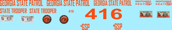 1/43 Georgia State Patrol waterslide decals