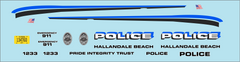 Hallandale Beach, Florida Police Department 1/43 waterslide decals