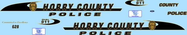 1/43 Horry County, South Carolina Police Department waterslide decals