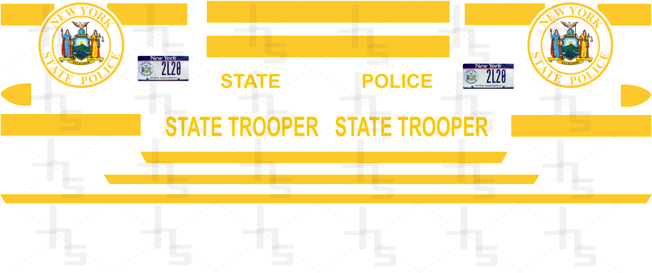 1/18 New York State Police waterslide decals
