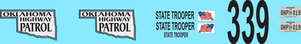 1/43 Oklahoma State Police waterslide decals