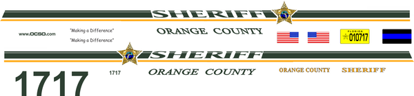 1/43 Orange County, Florida Sheriff's Department waterslide decals