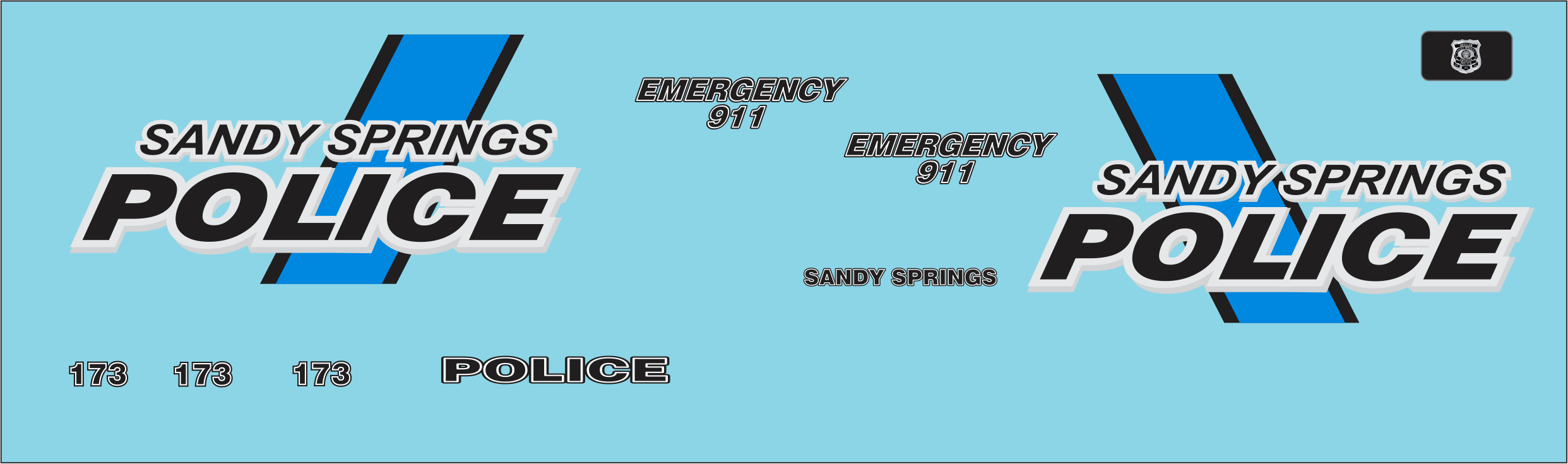1/24-1/25 Sandy Springs, Georgia Police Department waterslide decals