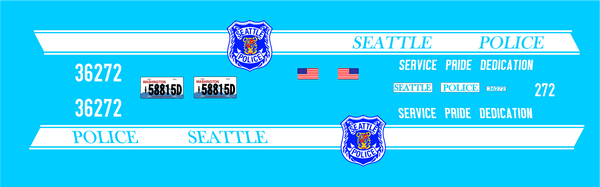 1/43 Seattle, Washington Police Department waterslide decals