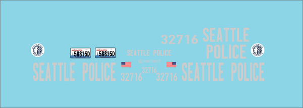 1/43 Seattle, Washington Police Department waterslide decals