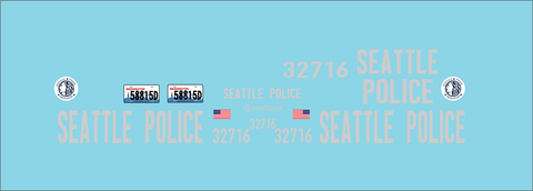 1/24-1/25 Seattle, Washington Police Department waterslide decals
