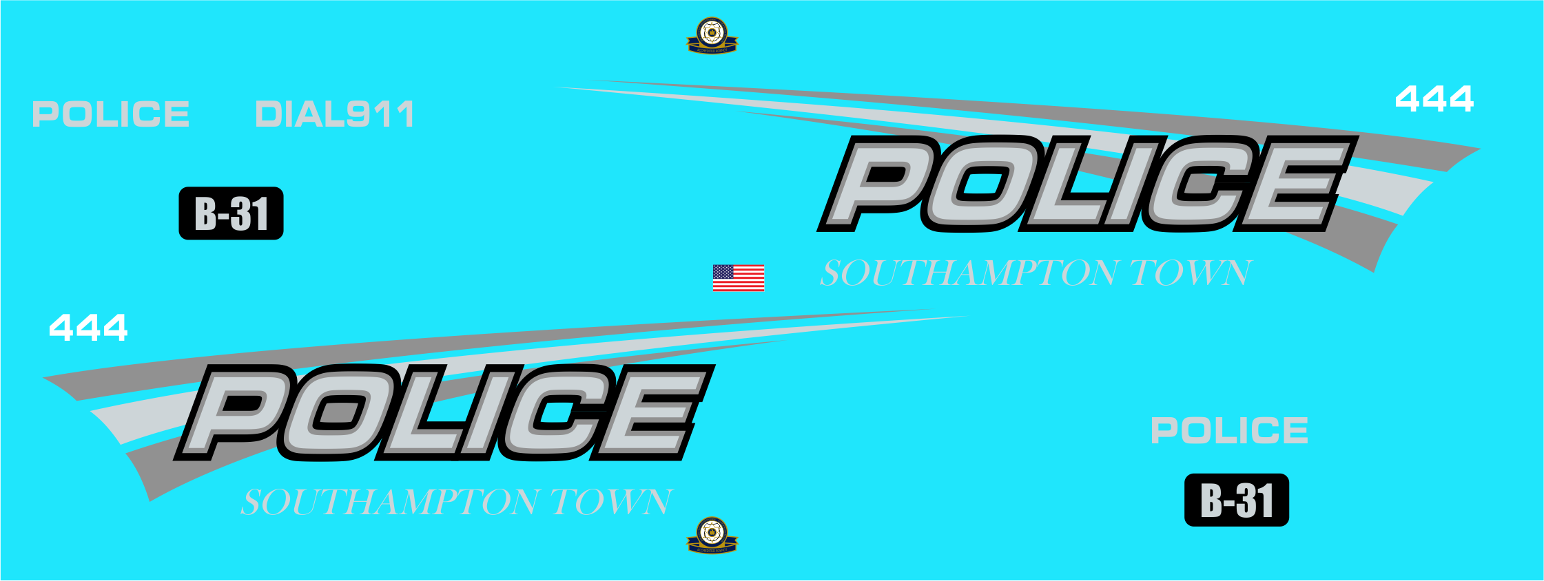 1/43 Southampton Town, New York Police Department waterslide decals