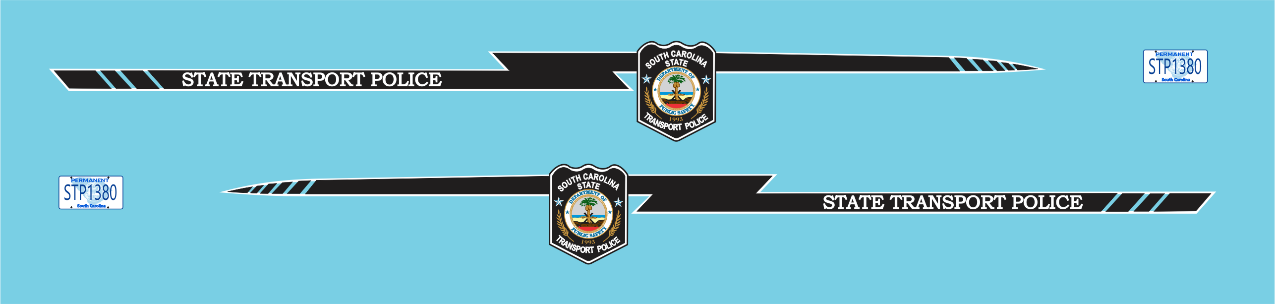 1/43 South Carolina Transportation Police Department waterslide decals