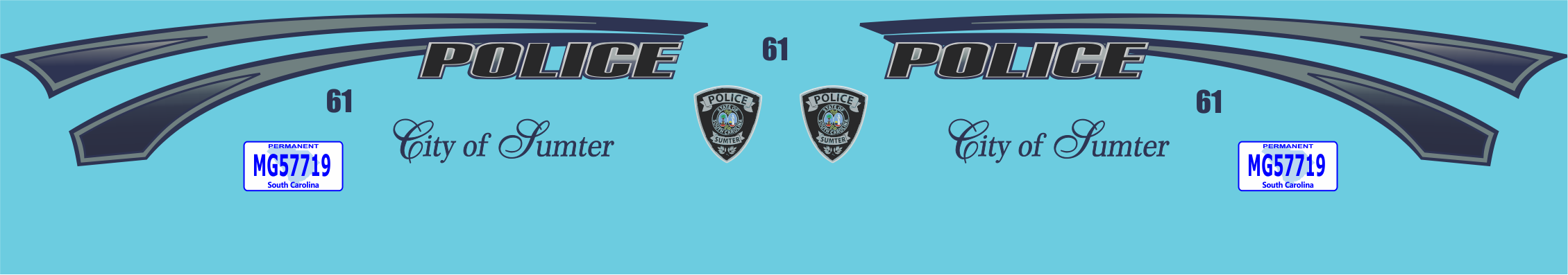 1/24-1/25 Sumter, South Carolina Police Department waterslide decals