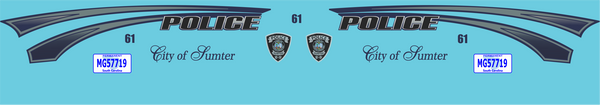 1/43 Sumter, South Carolina Police Department waterslide decals
