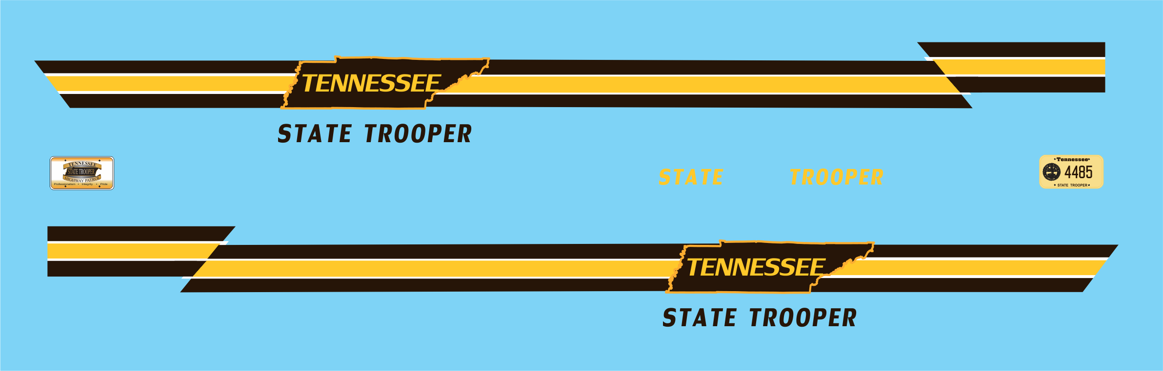 1/43 Tennessee Highway Patrol waterslide decals