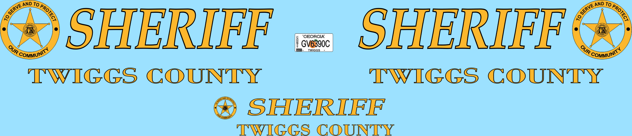 1/24-1/25 Twiggs County, Georgia Sheriff's Department waterslide decals