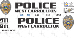 1/43 West Carrollton, Ohio Police Department waterslide decals